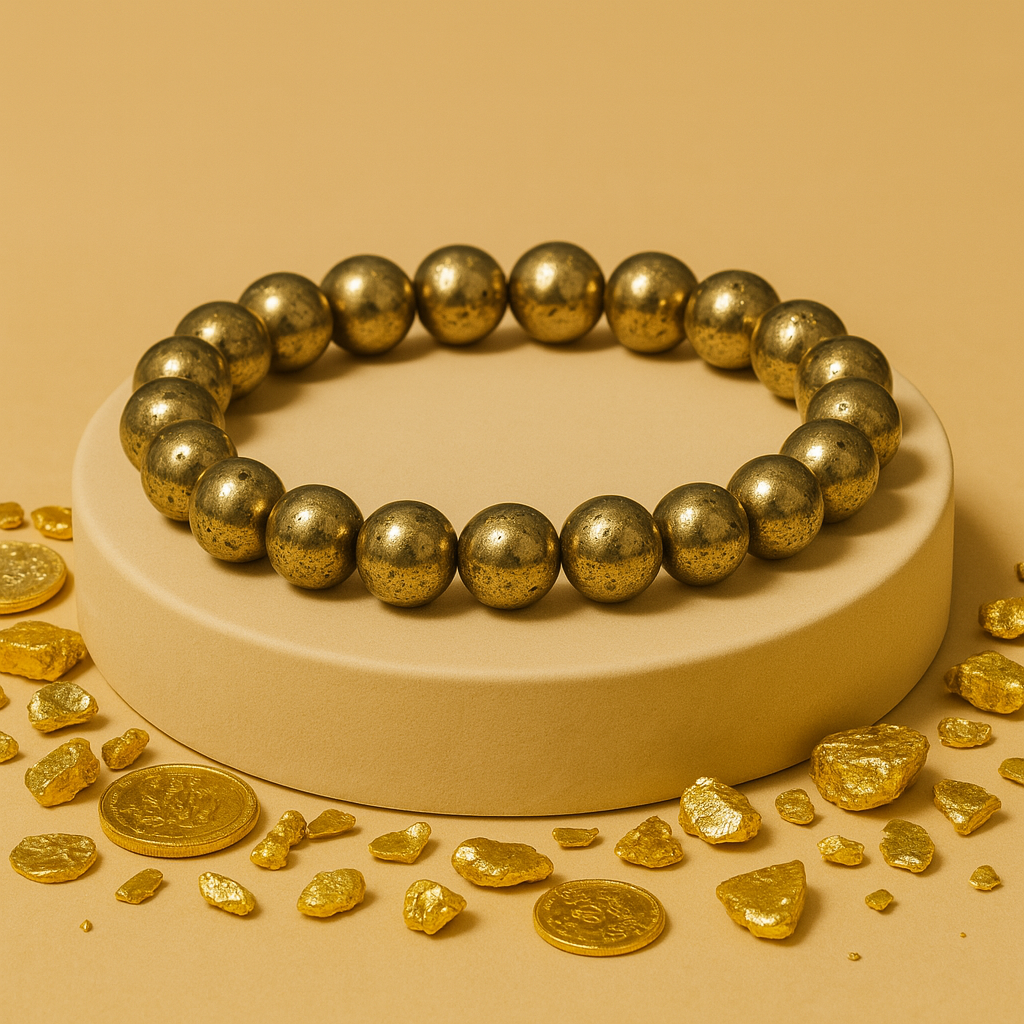Fame & Fortune Attract: Golden Pyrite Bracelet - Abhimantrit & Certified